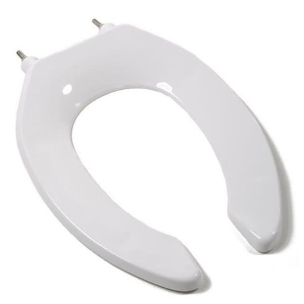 Plumbing Technologies Plumbing Technologies 4F1E3C-00 Commercial Quality Elongated Toilet Seat with Stainless Steel Hinges Post and Check Hinges; White 4F1E3C-00 - main